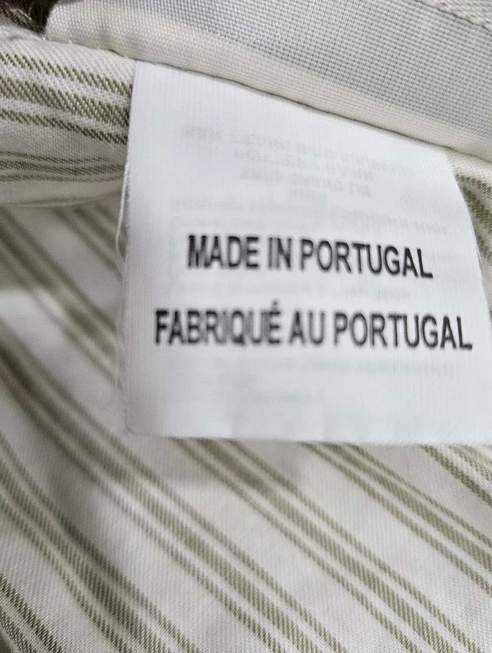 VTG Pottery Barn Olive Green Cream Ticking Stripe KING Fitted Sheet Cotton 2007